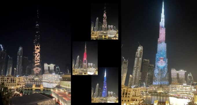 Le fragranze Versace illuminano il Burj Khalifa